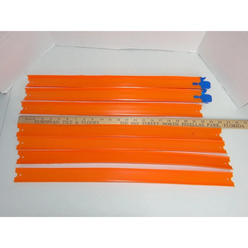 Hot Wheels Orange Straight Track Pieces 24 Inch Extension Lot of 8 3946